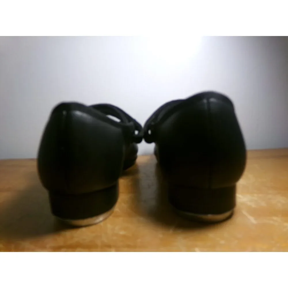 Pre-Owned Dance Tap Shoes Capezio 3800 1M Kids Black Mary Jane Leather Easy Str